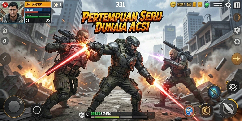 Screenshot utama 33L menampilkan aksi pertempuran yang mendebarkan.