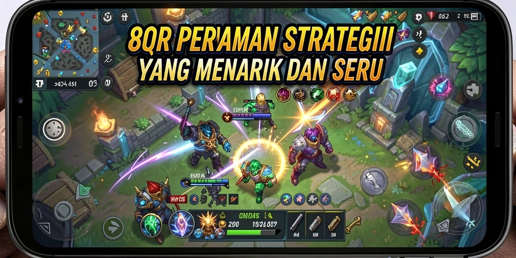 Tampilan gameplay menarik dari 8QR dengan strategi SLG yang mendalam.