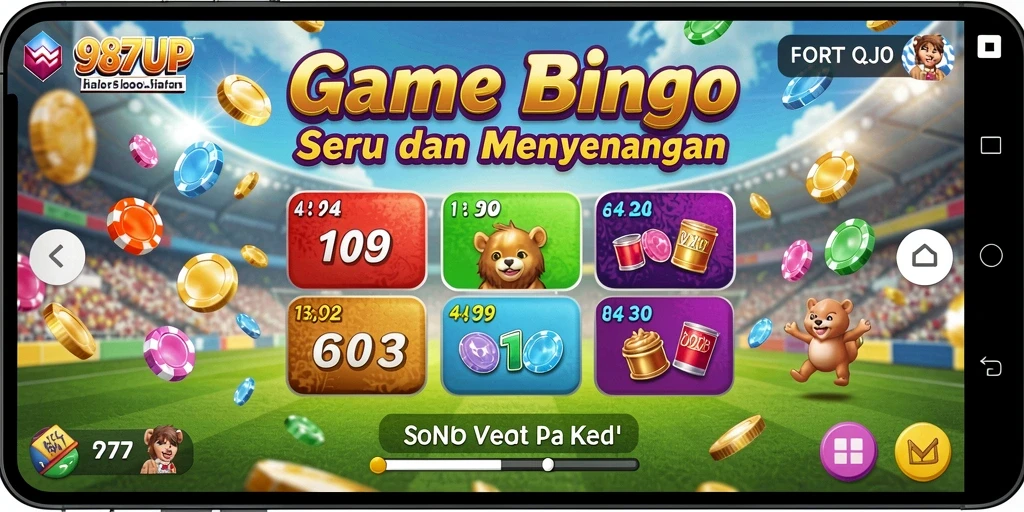 Tampilan gameplay Bingo yang seru di 987UP.