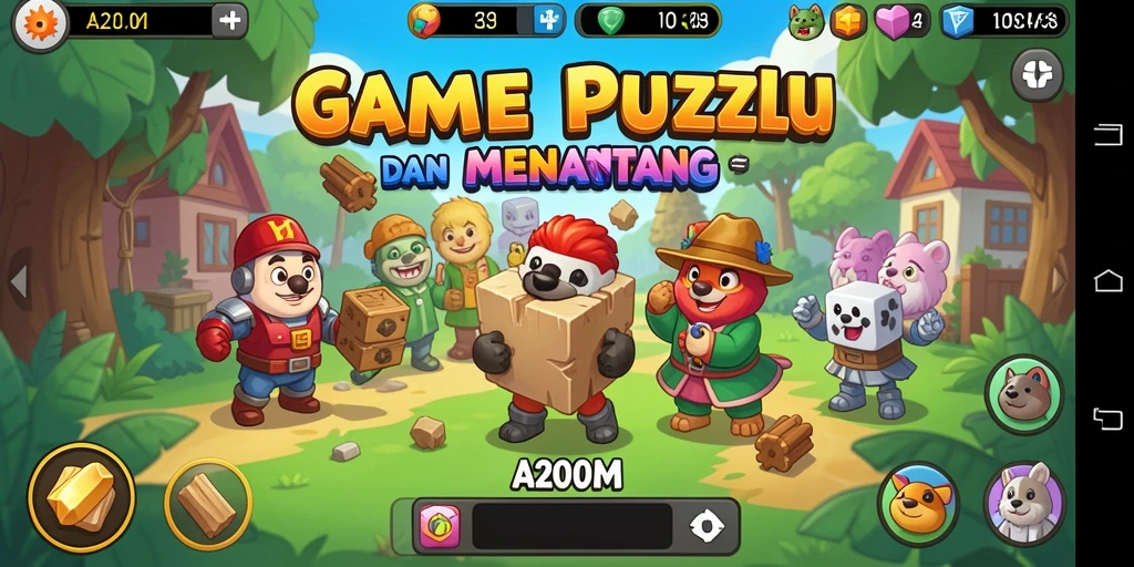 Tampilan gameplay A200M yang seru dan menantang teka-teki.