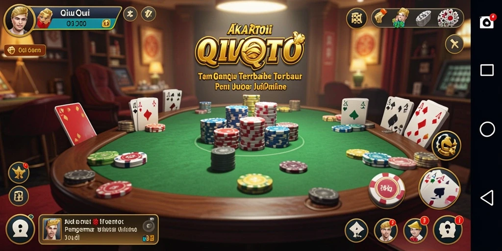Tampilan gameplay QiuQiu yang seru di AKARTOTO.