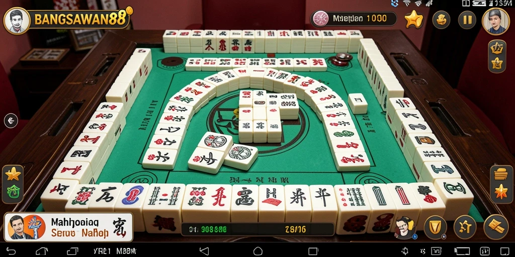 Screenshot BANGSAWAN88 menampilkan suasana permainan Mahjong yang menarik.