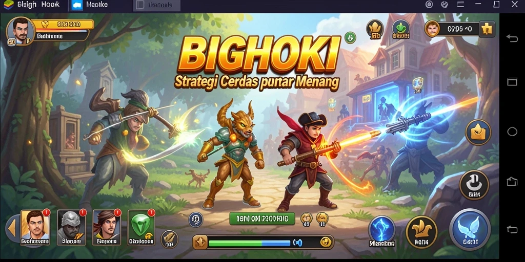 Tampilan screenshot BIGHOKI dengan gameplay strategi intens.