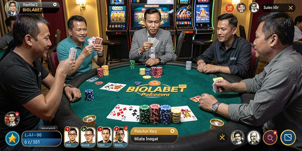 Tangkapan layar gameplay BIOLABET Poker yang mendebarkan dan seru.