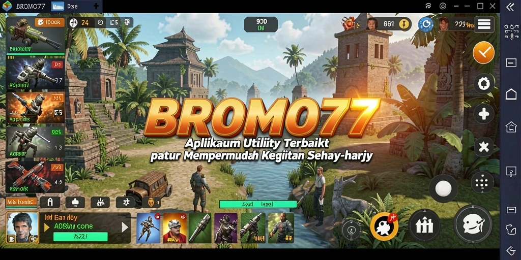 Screenshot utama BROMO77 menunjukkan antarmuka aplikasi yang intuitif dan fungsional.