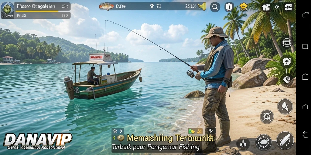Gameplay seru DANAVIP yang menampilkan aksi memancing langsung