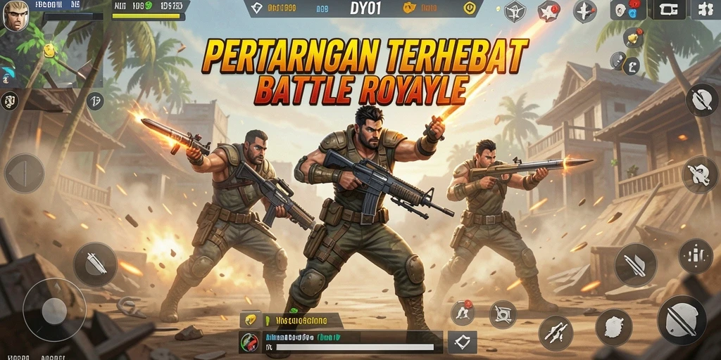Gameplay DY01 yang mendebarkan dan intens saat pertempuran Battle Royale.