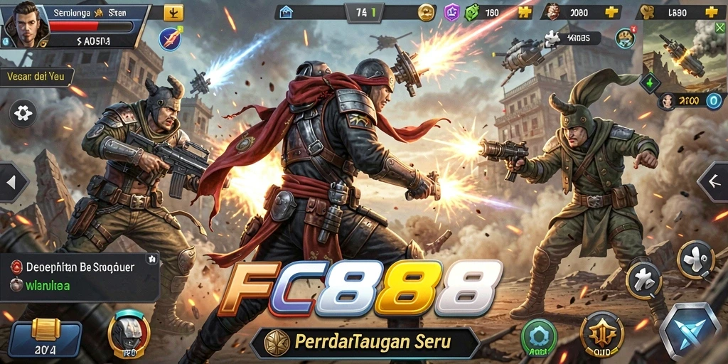 Screenshot menunjukkan aksi mendebarkan dalam gameplay FC888.