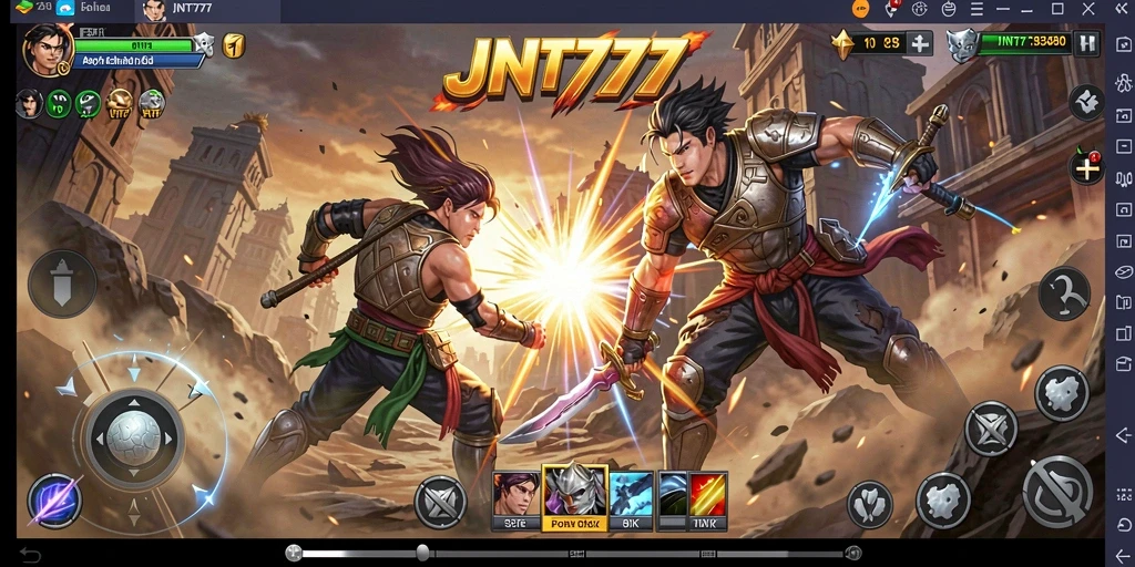 Tampilan seru dari gameplay JNT777 yang menegangkan.