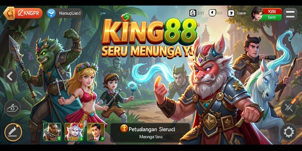 Screenshot gameplay KING88 menunjukkan dunia petualangan yang menakjubkan.