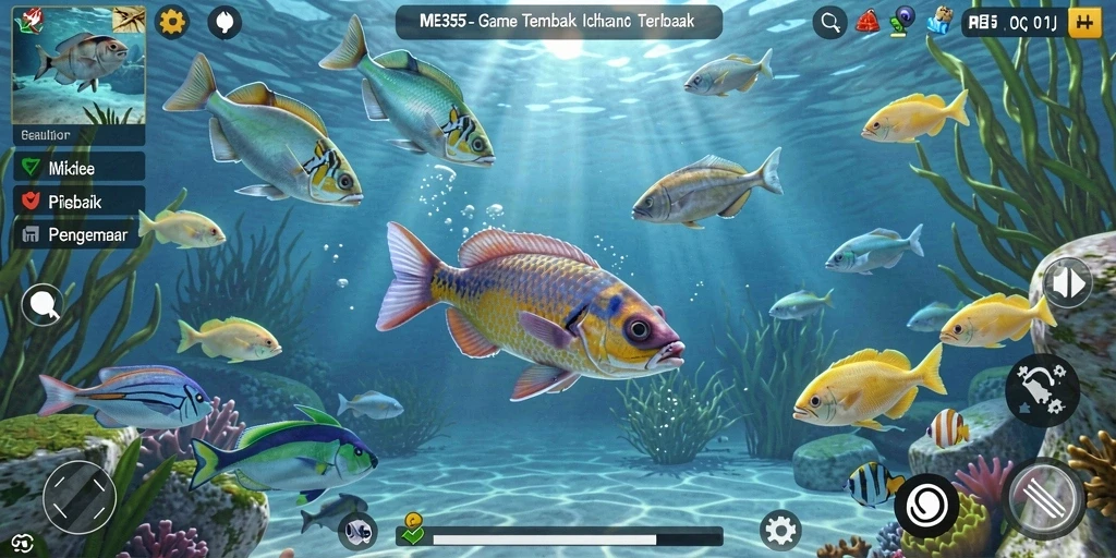 Tampilan gameplay seru dari ME355 saat berburu ikan.