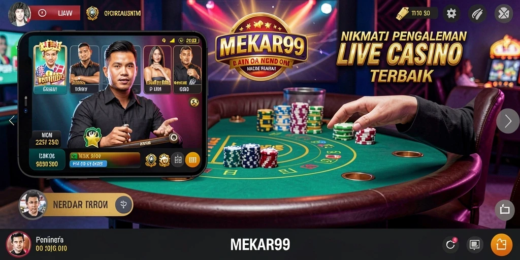 Screenshot gameplay Live Casino yang seru dan interaktif.