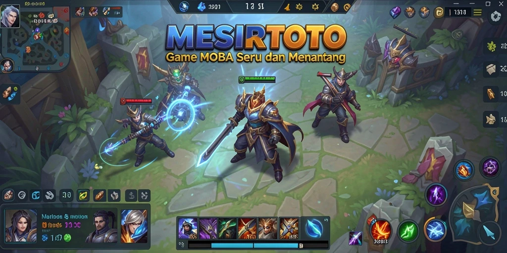 Screenshot gameplay MOBA MESIRTOTO yang seru.
