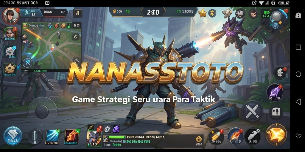 Screenshot gameplay NANASTOTO menampilkan pertempuran taktis yang seru.