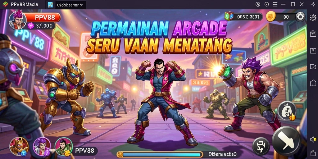 Tampilan gameplay seru PPV88 dengan berbagai tantangan Arcade.
