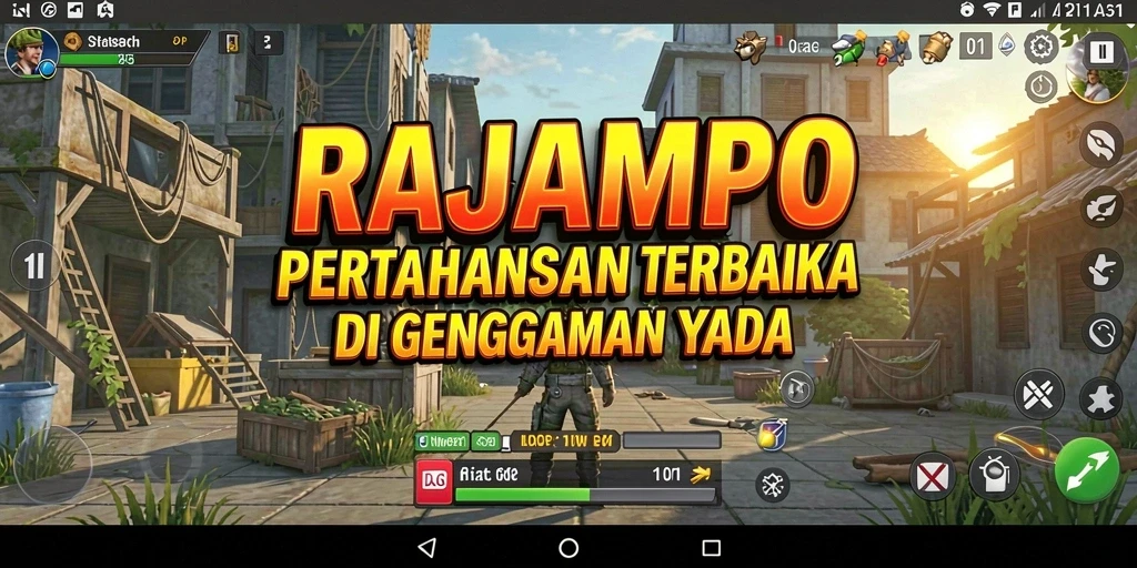Tangkapan layar utama gameplay Tower Defense yang menarik di RAJAMPO.