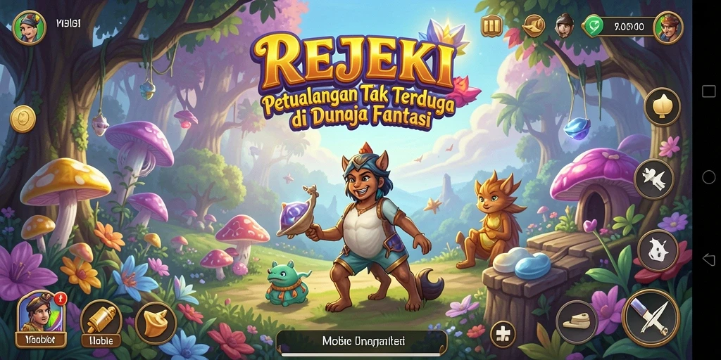 Tampilan gameplay menakjubkan di dunia petualangan REJEKI.