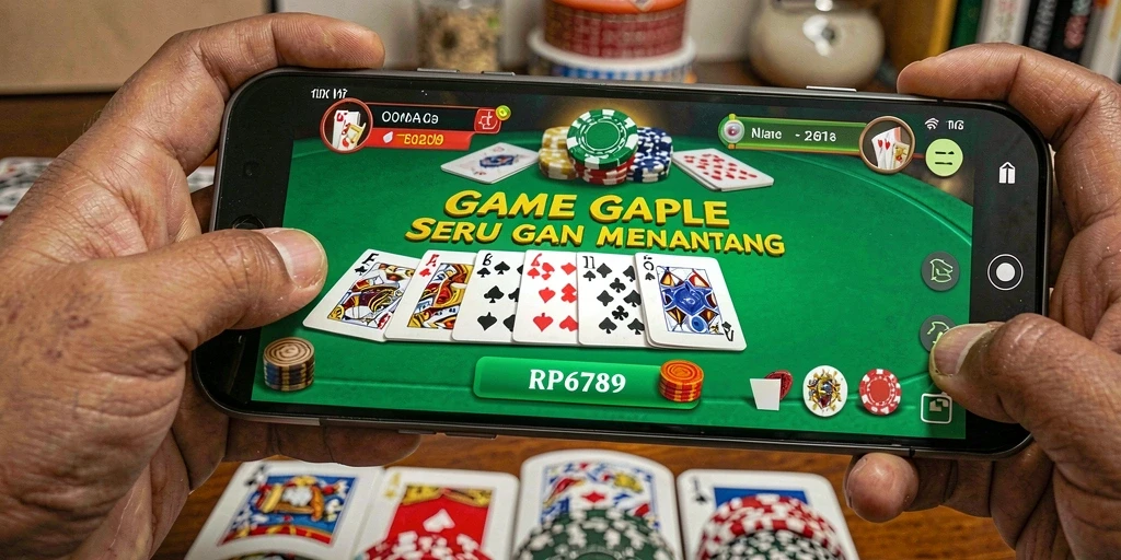 Screenshot utama RP6789 menampilkan gameplay Gaple yang menarik.