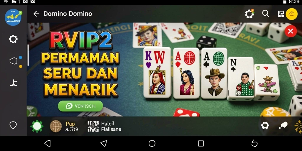 Tampilan gameplay seru dari RVIP2 dalam bermain Domino.