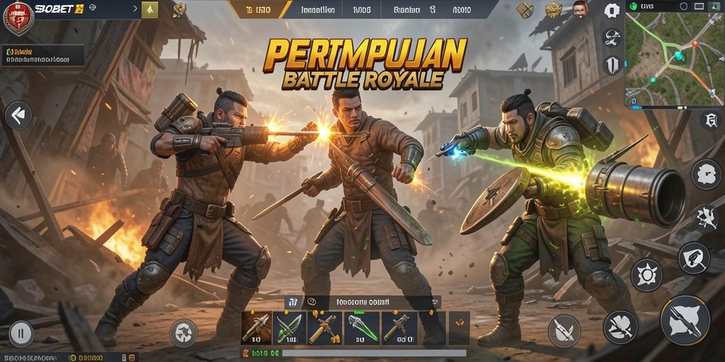 Screenshot dari gameplay seru di SBOBET Battle Royale.