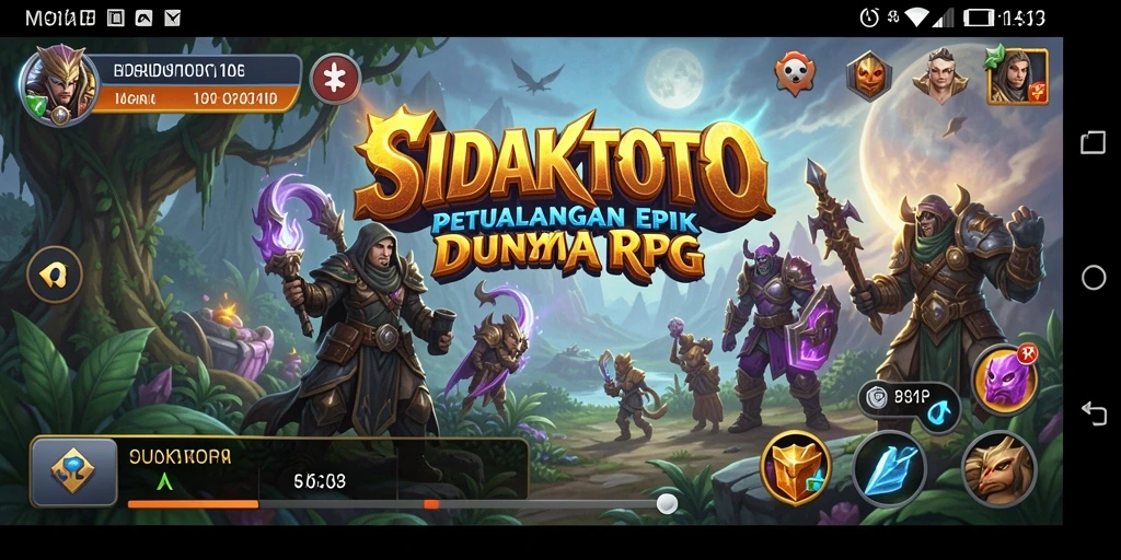 Tangkapan layar gameplay SIDAKTOTO menampilkan karakter beraksi dalam pertempuran epik.