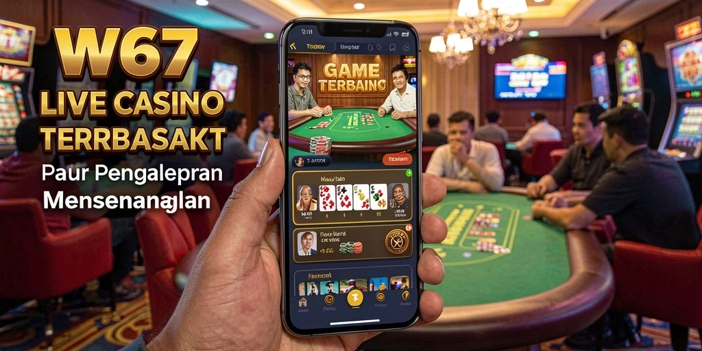Tampilan langsung permainan kasino yang mendebarkan di W67.