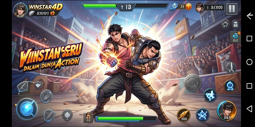 Tangkapan layar dari gameplay <strong>WINSTAR4D</strong> yang menyajikan aksi menegangkan.